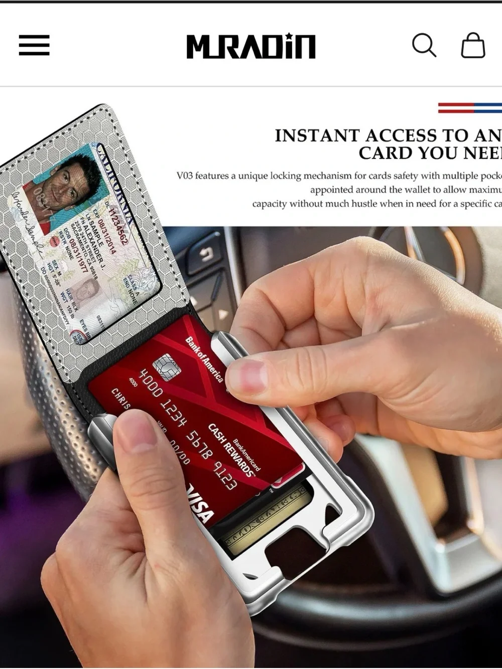 MURADIN RFID Wallet Card Holder